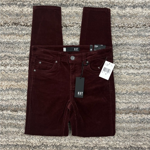 KUT From The Kloth Diana Skinny Jeans Sz 00 NWT | KUT Corduroy Diana Skinny - - Picture 1 of 13